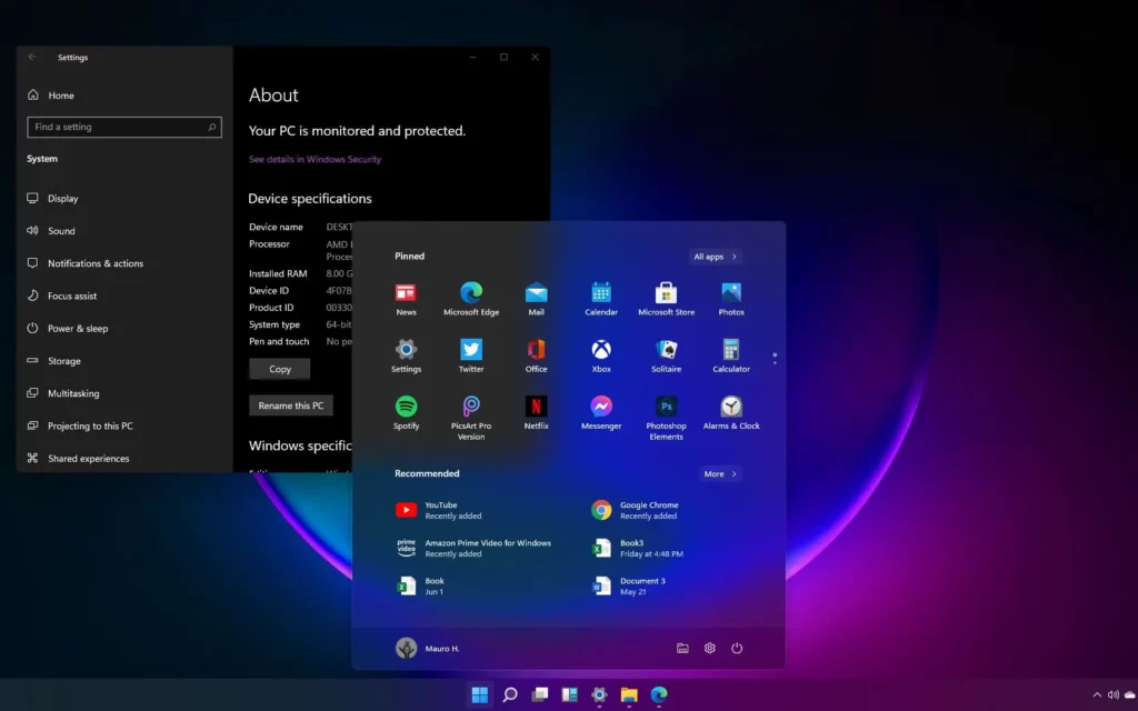 Écran d’accueil de Windows 11 Enterprise, licence numérique pour clients professionnels disponible sur Keyfy.com
