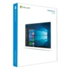 Boîte de Windows 10 Home avec logo Windows, marque Microsoft et image du bureau sur fond blanc, étiquette "Home Full Version".
