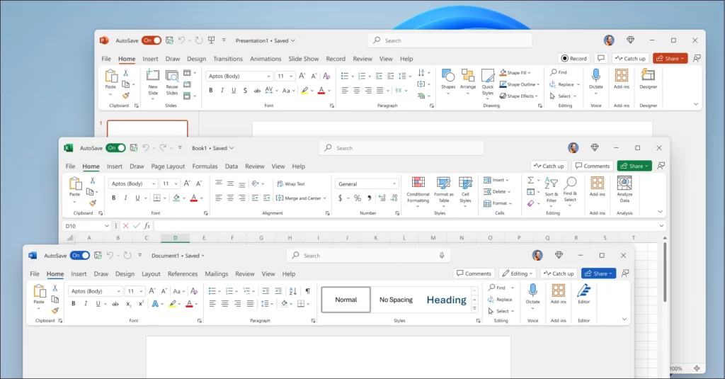 Applications Microsoft Office 2024 Professional Plus incluant Word, Excel, PowerPoint et Outlook