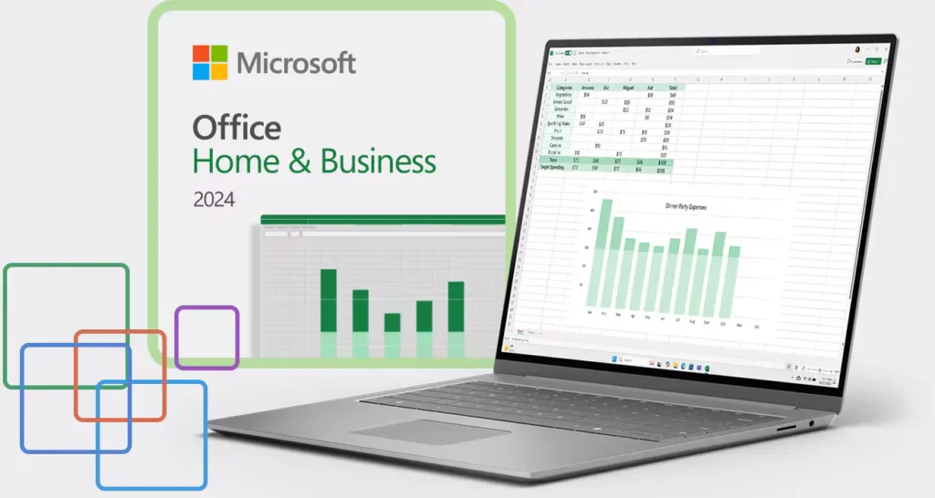 Clé numérique Office 2024 Home & Business – pour un usage domestique et professionnel.
