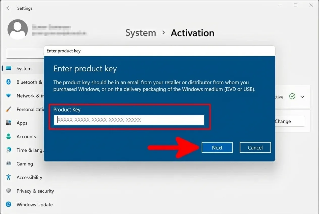 Clé de produit Windows 11