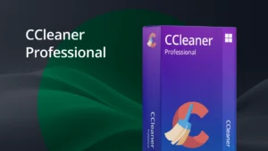 Boîte CCleaner Professional sur un arrière-plan stylisé axé sur les performances du système