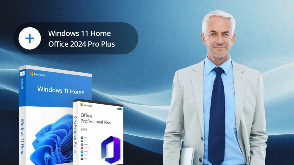 Windows 11 Home et Office 2024 Professional Plus – bundle de licences numériques pour la maison et le travail
